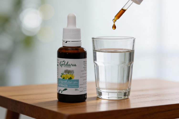 نحوه مصرف قطره ایبروگل - ریختن قطره در لیوان آب برای استفاده